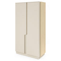 DREHTÜRENSCHRANK Positivo mit 2 Türen, 103 cm, Mavelie-Eiche + Macadamia - Eichefarben, Holzwerkstoff (103/195/52cm) - Beautysofa