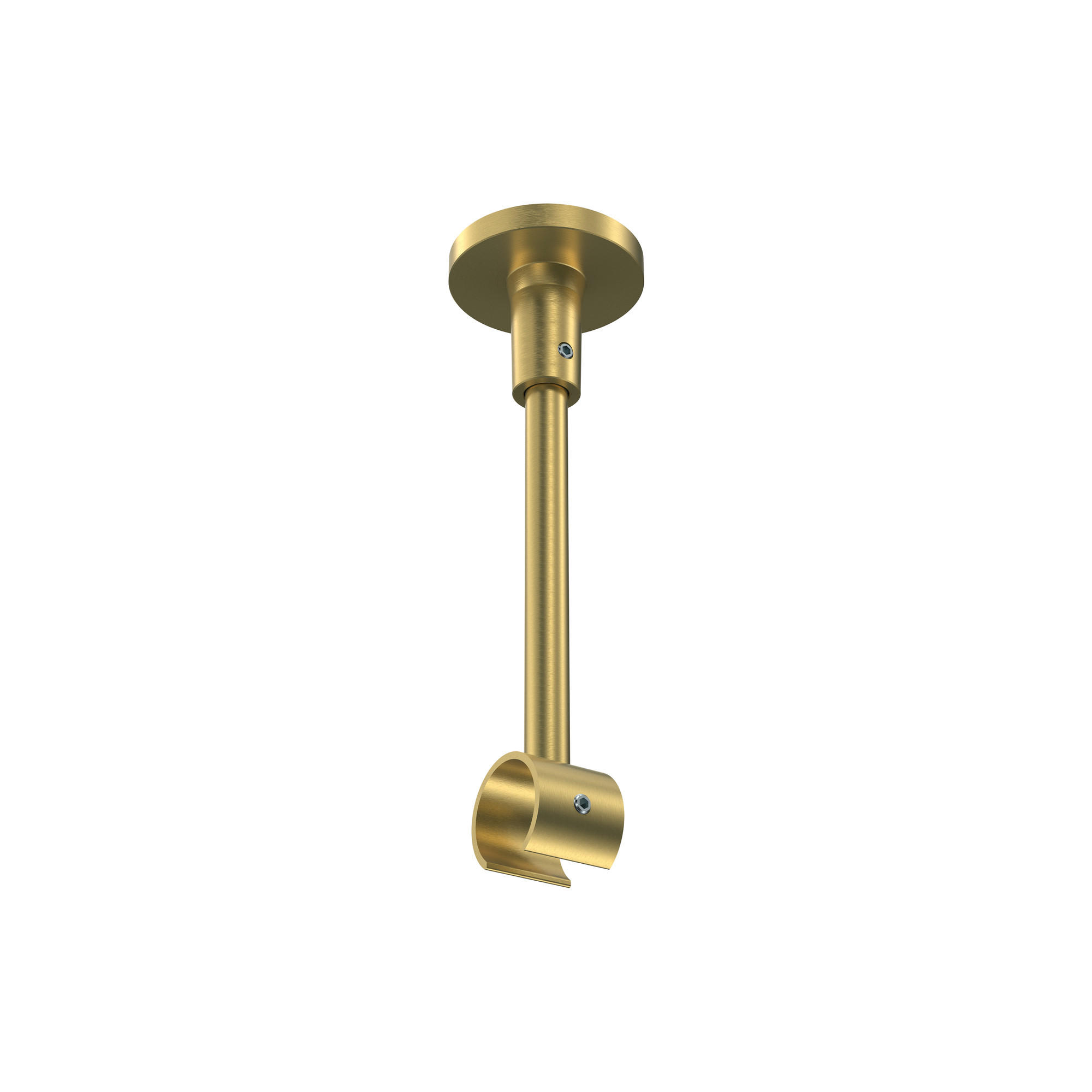 DECKENTRÄGER FÜR GARDINENSTANGEN 20 mm Ø, Sonette 1-läufig, Messing-Optik - Messingfarben, Metall (4.3/14.2/4.3cm) - INTERDECO