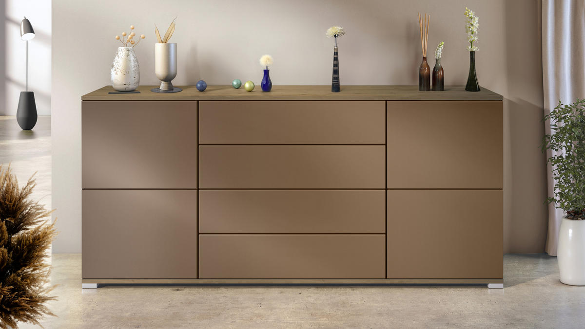 SIDEBOARD Rova Bronze Optik - Bronzefarben, Holzwerkstoff (166.5/75.5/35cm) - Vladon