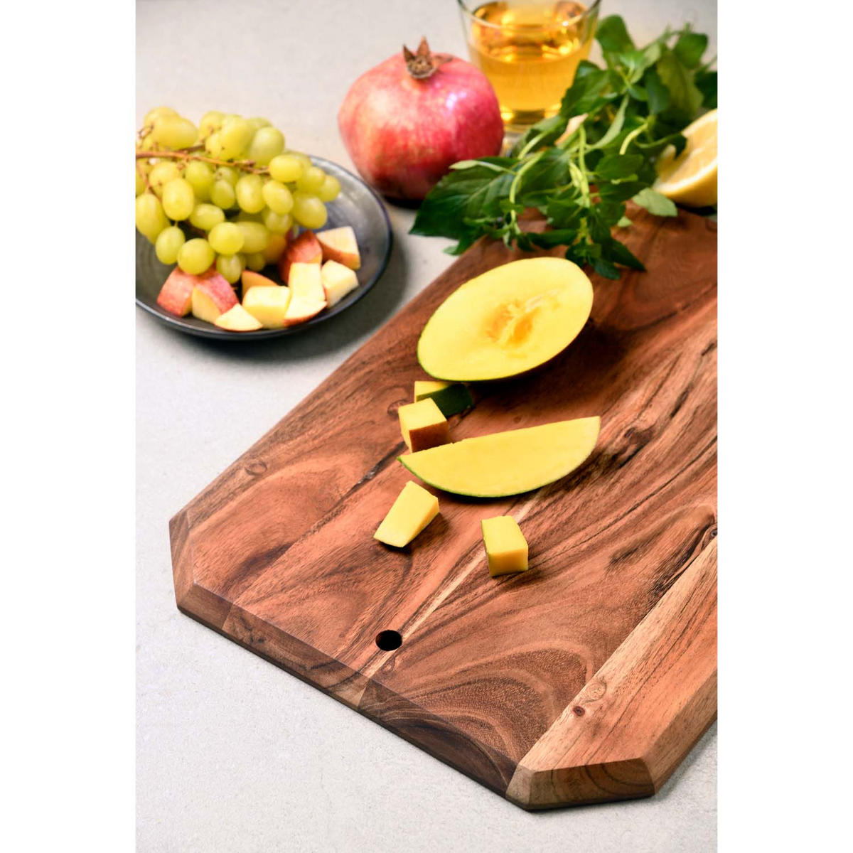 SCHNEIDEBRETT, 5 Stück, 8-eckig, Akazie - 28 x 20cm - Naturfarben, Holz (20/28cm) - Kesper
