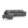 ECKSOFA Rodario Dunkelgrau Velours - Dunkelgrau/Schwarz, Textil/Metall (247/187cm) - Selsey
