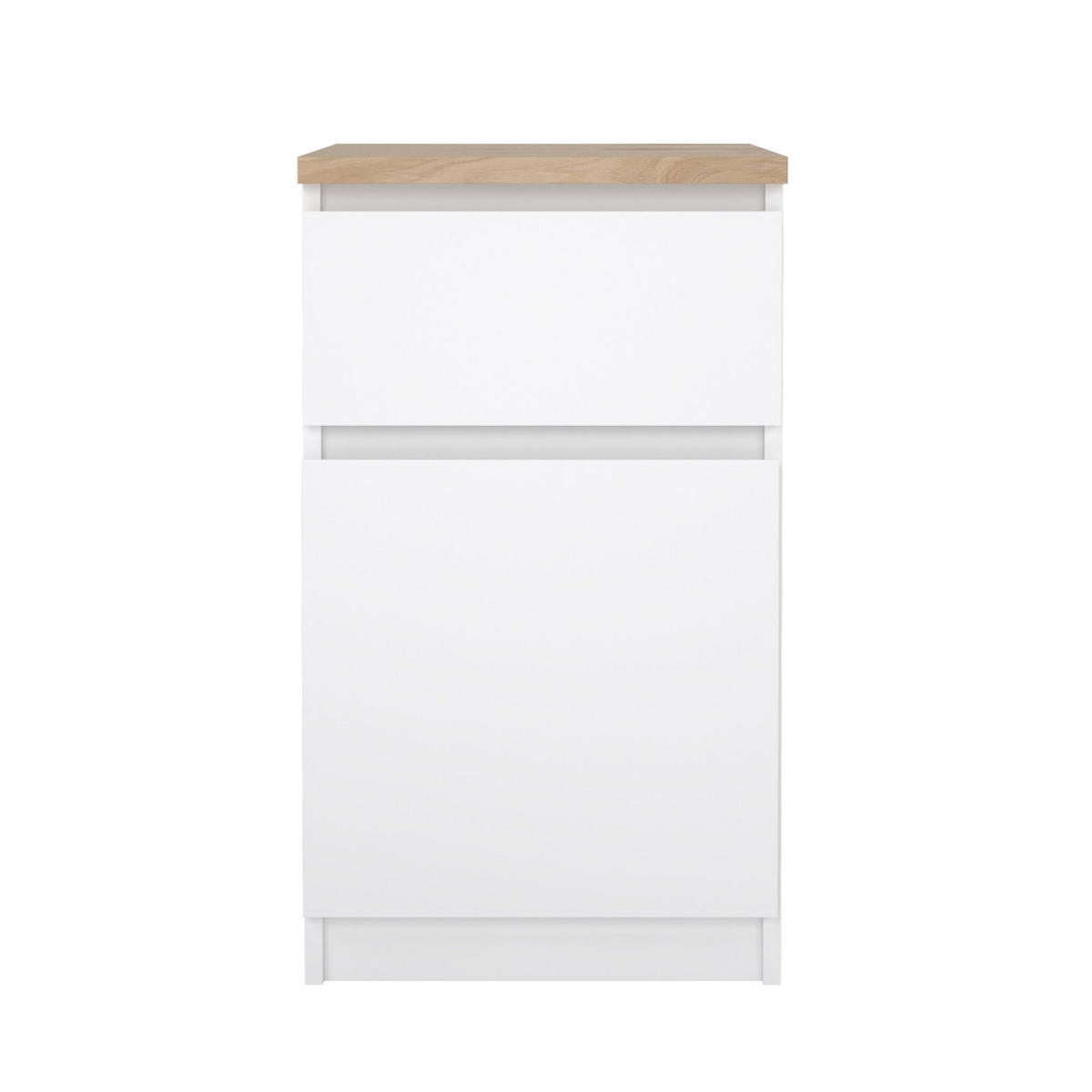 NACHTTISCH, Naia, Nussbaum / Weiß, Holzwerkstoff / Metall, 41 x 40 x 70 cm - Nussbaumfarben, Holzwerkstoff/Metall (41/70/40cm) - ebuy24