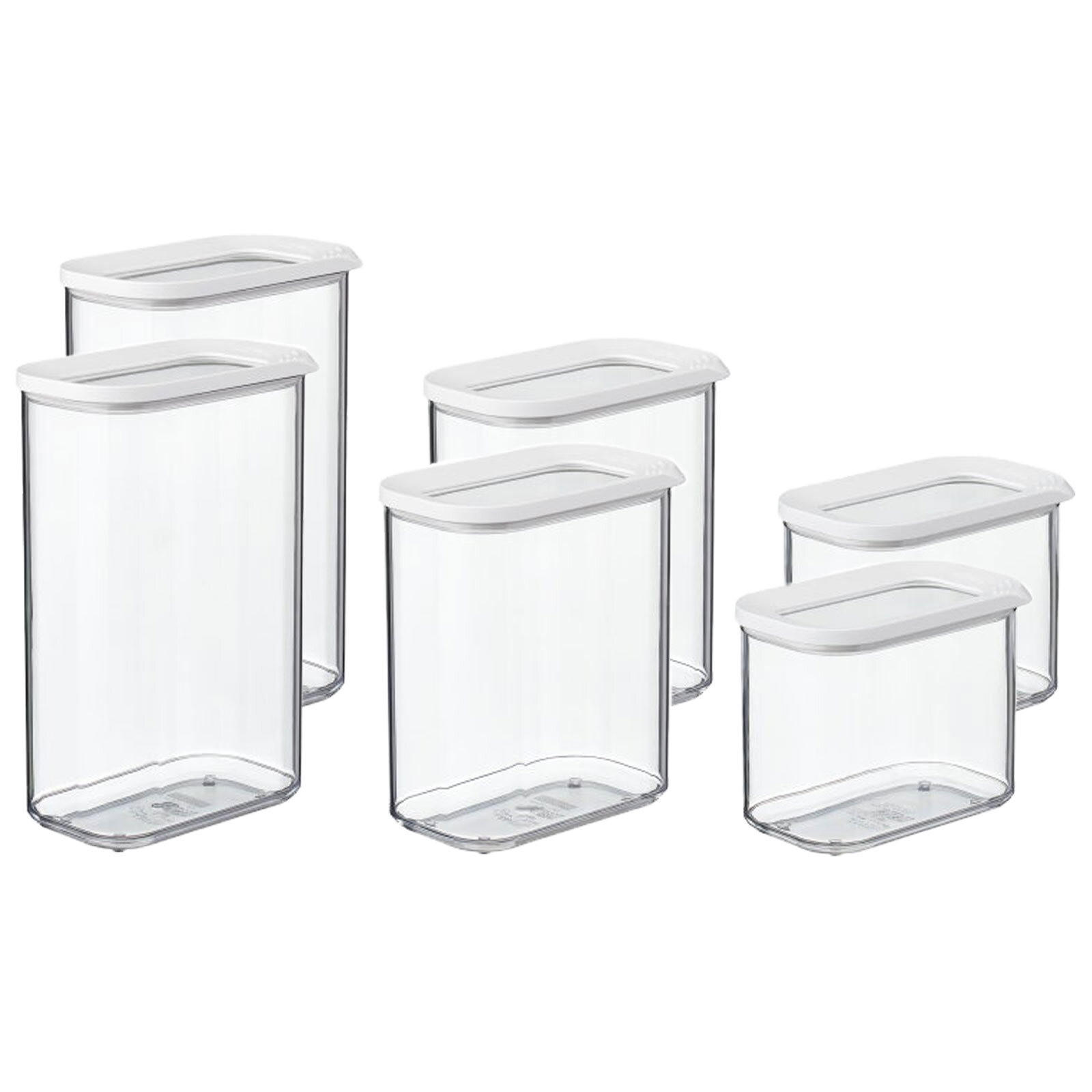 VORRATSDOSEN Modula weiß 6er Set - Weiß, Kunststoff (1/1/1cm) - Mepal