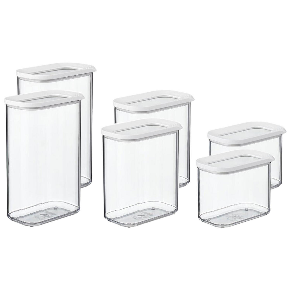VORRATSDOSEN Modula weiß 6er Set - Weiß, Kunststoff (1/1/1cm) - Mepal