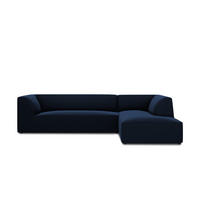 ECKSOFA rechts Ruby aus Samt königsblau 4 Sitzplätze - Blau, Textil (180/273cm) - Micadoni