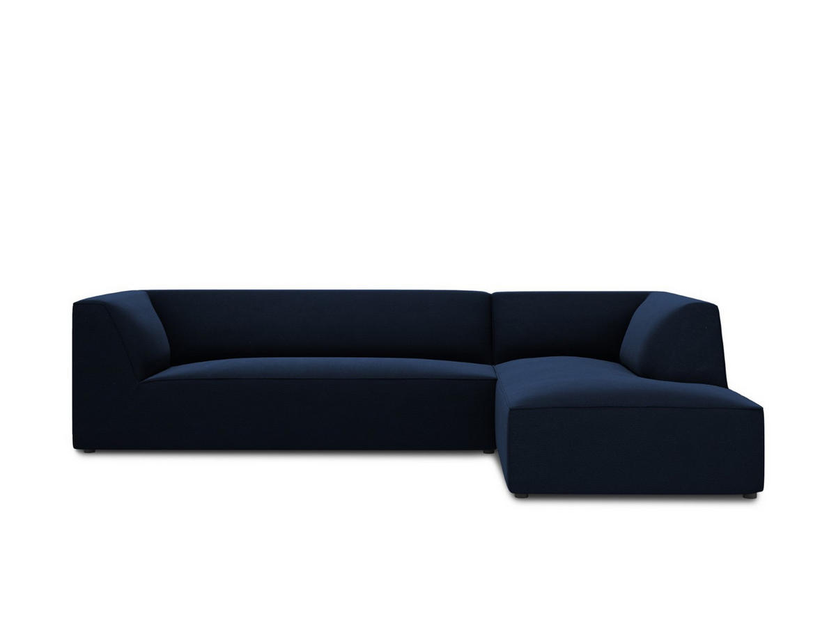 ECKSOFA rechts Ruby aus Samt königsblau 4 Sitzplätze - Blau, Textil (180/273cm) - Micadoni