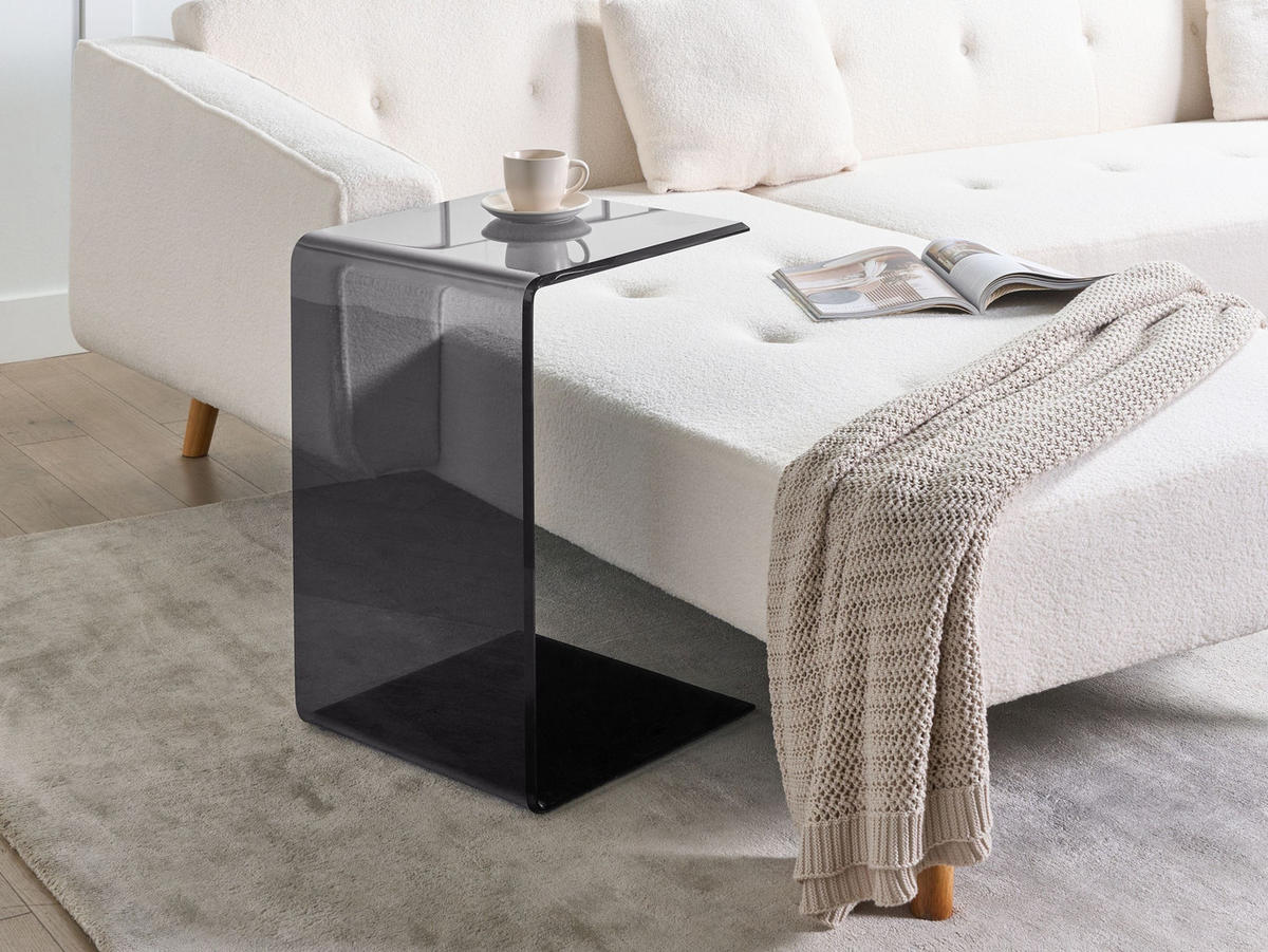 BEISTELLTISCH Schwarz Lourdes - Schwarz, Glas (40/40/61cm) - Beliani