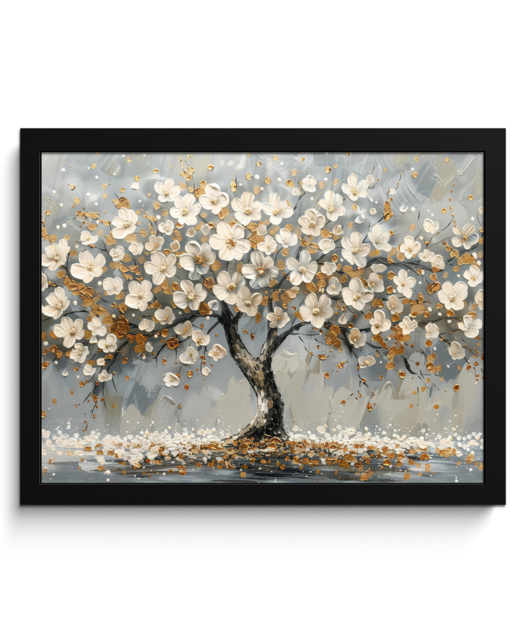 POSTER S OKVIROM Stablo cvijeće 40x30 cm - bijela, papir (40/30cm) - MuchoWow