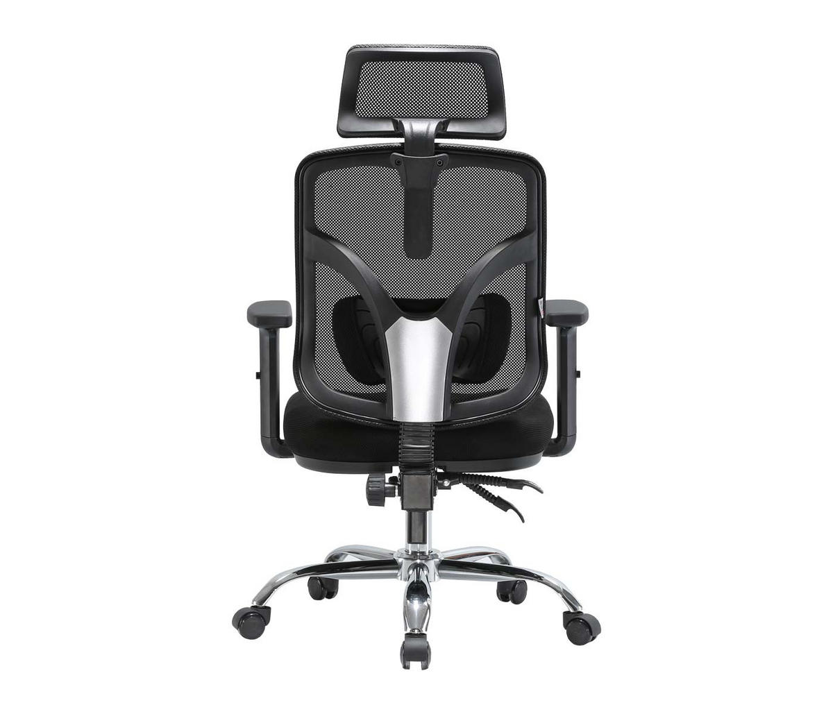 DREHSTUHL HxBxT 127x66x93cm Sitzhöhe 45cm ergonomisch verstellbare Lordosenstütze und Armlehne Schwarz - Schwarz, Kunststoff (66/127/93cm) - PROREGAL