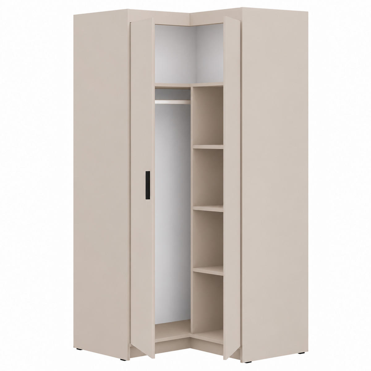 ECKSCHRANK Elena mit 2 Türen, 95x95 cm, Sandbeige - Sandfarben, Holzwerkstoff (95/190.5/95cm) - Beautysofa