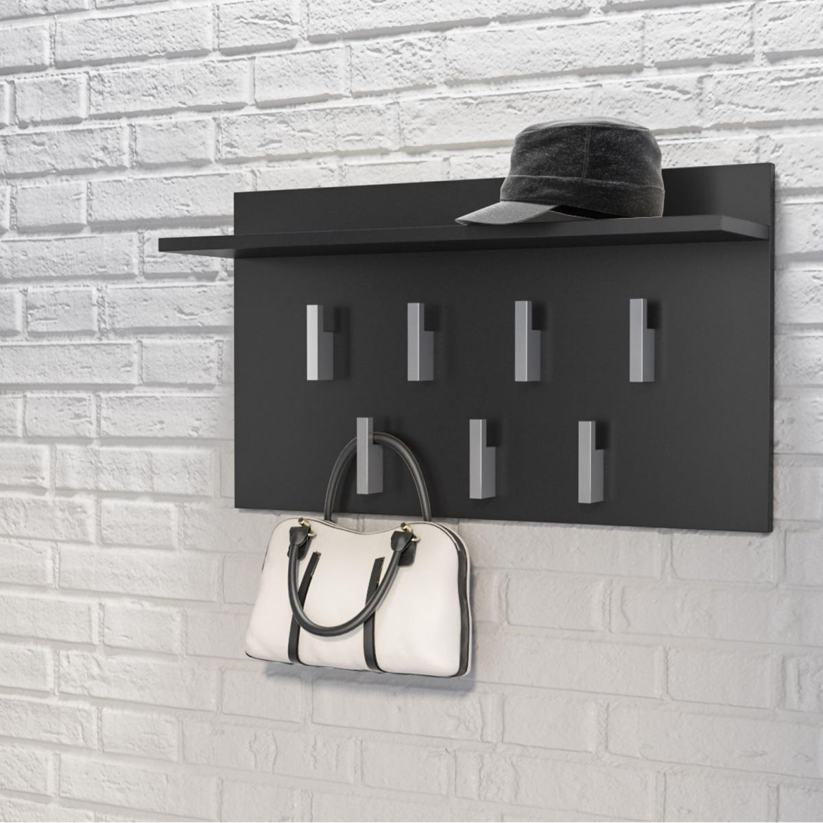 GARDEROBE Gina - Schwarz, Holzwerkstoff (70/40/20cm) - kommodly