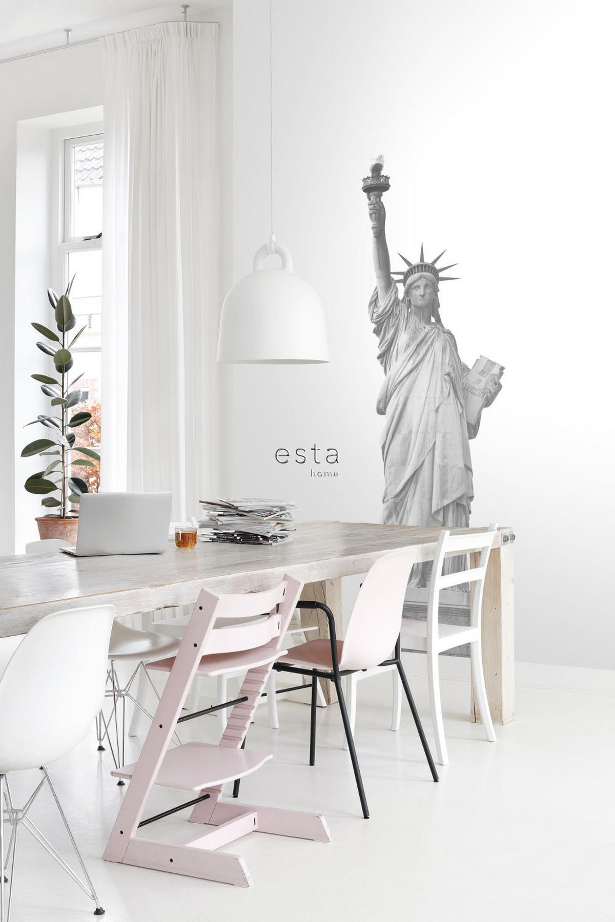 FOTOTAPETE Freiheitsstatue 93 x 279 cm - Schwarz, Papier (93/279cm) - ESTAhome