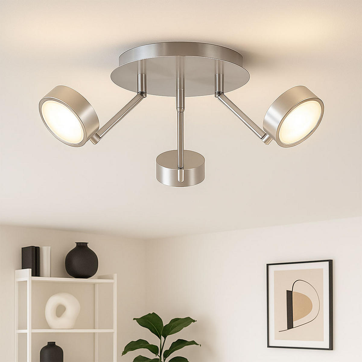 LED DECKENLEUCHTE COPO Silber matt - Silberfarben, Metall (18.2/18.2/58cm)
