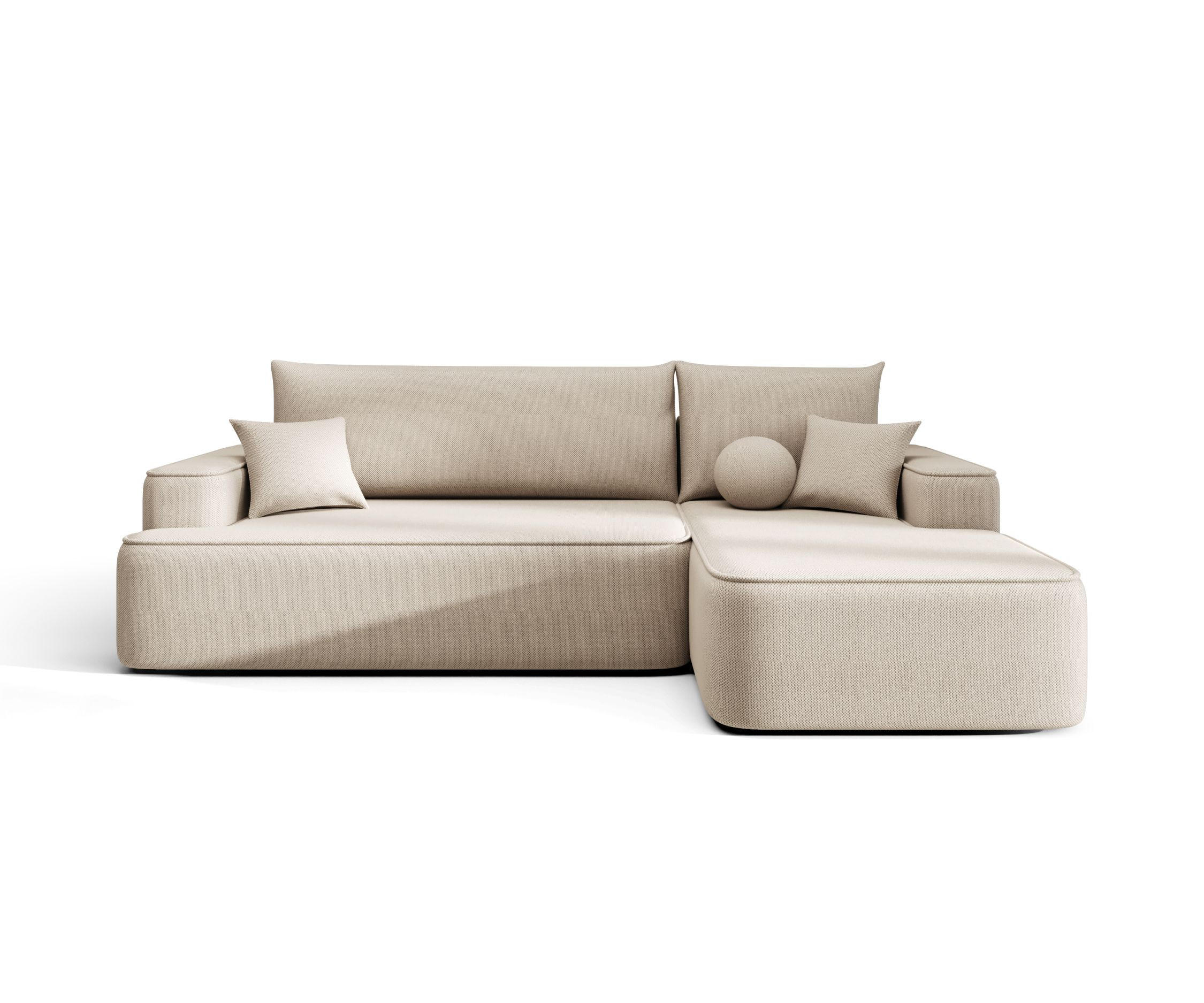 ECKSOFA mit Schlaffunktion FIGO Curio 09 Rechts - Ecru, Textil (250/150cm) - Bedante