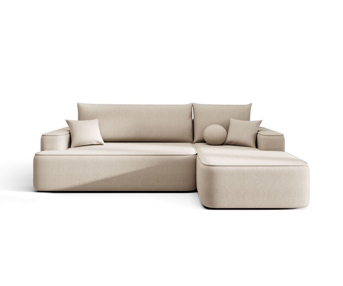 ECKSOFA mit Schlaffunktion FIGO Curio 09 Rechts - Ecru, Textil (250/150cm) - Bedante