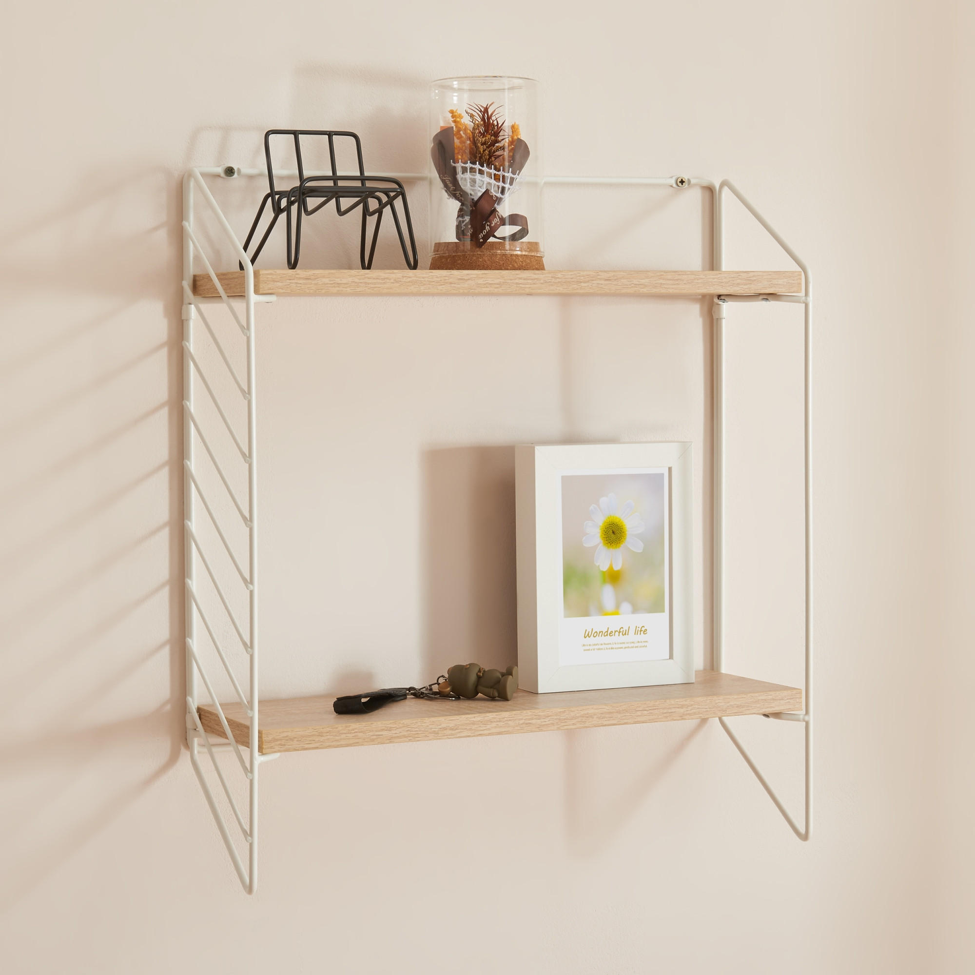 WANDREGAL Bømlo - Eichefarben/Weiß, Metall (42/47.5/14cm) - [en.casa]