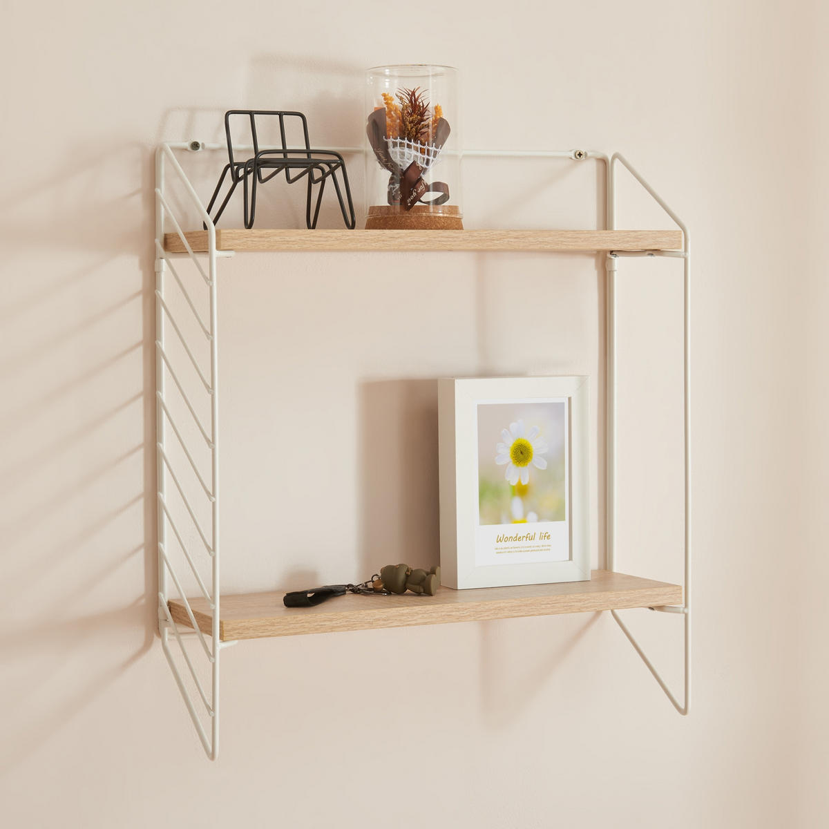WANDREGAL Bømlo - Eichefarben/Weiß, Metall (42/47.5/14cm) - [en.casa]
