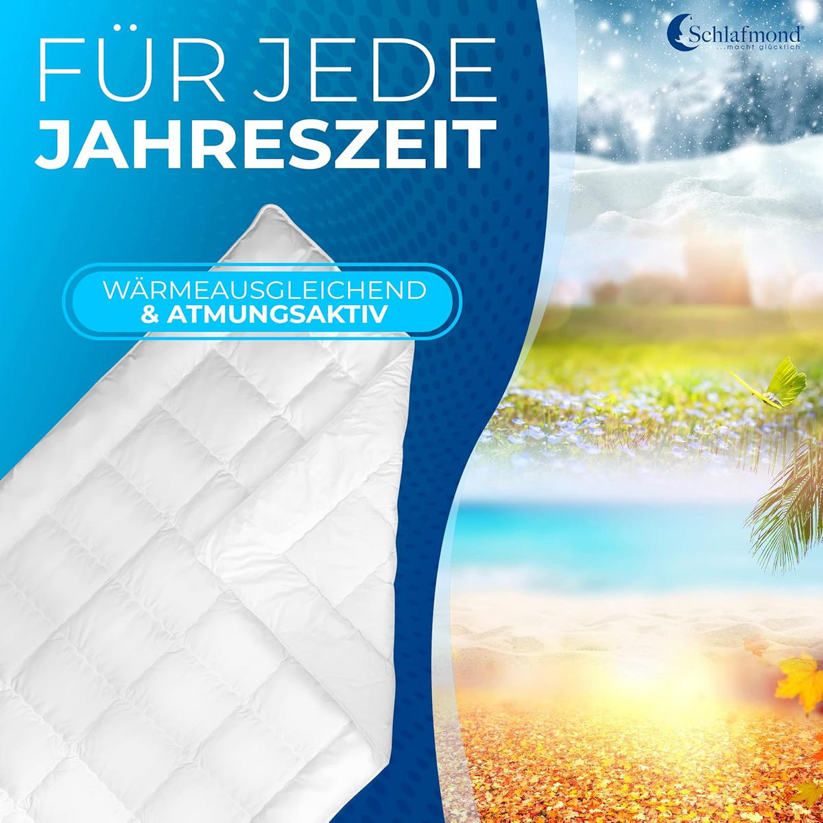 GANZJAHRESDECKE Medicus Clean 220/240 cm - Weiß, Naturmaterialien (220/240cm) - Schlafmond