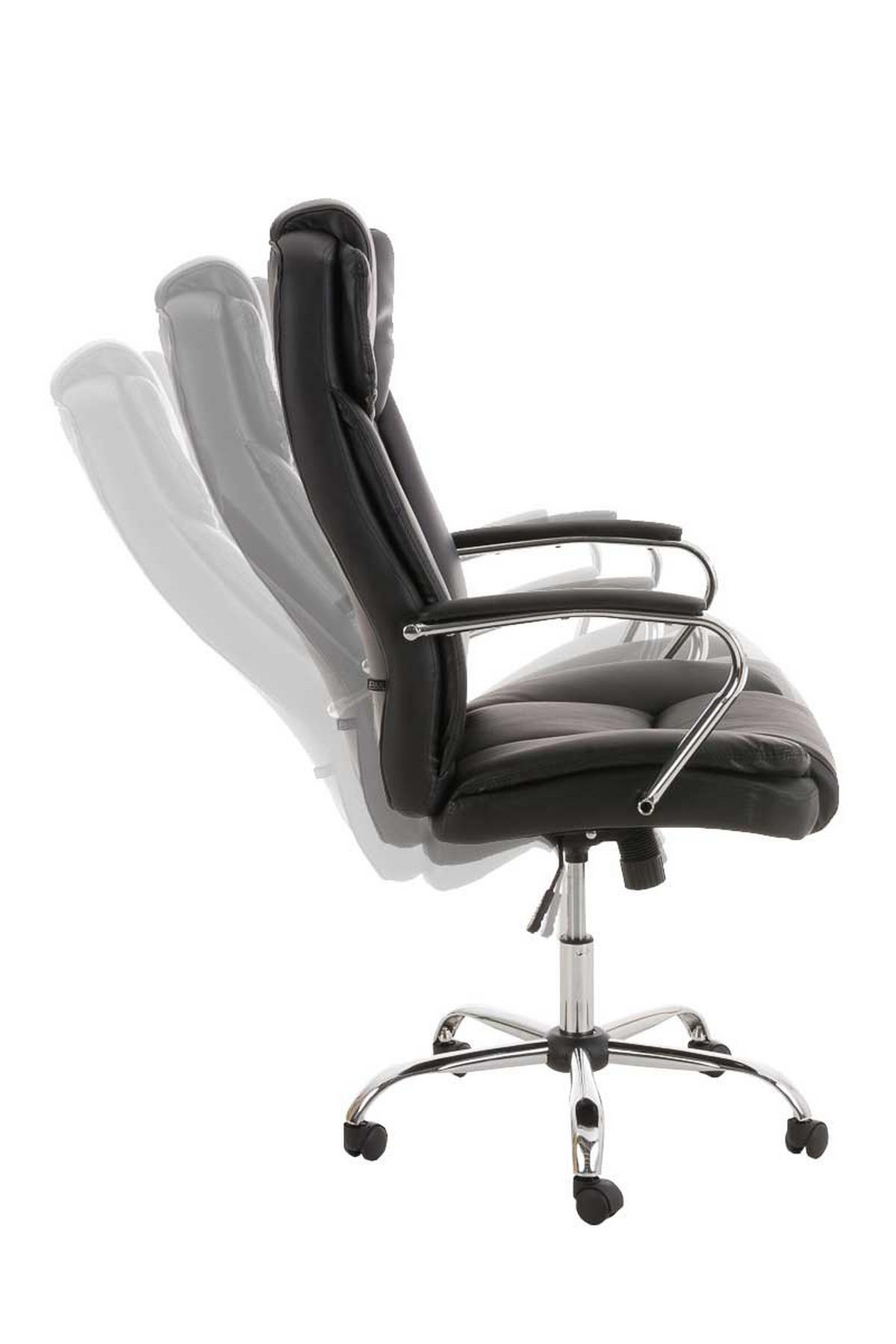 BÜROSTUHL JUBEL 115x62x70 Schwarz Kunstleder Metall - Schwarz, Leder/Metall (62/115/70cm) - DELUKE