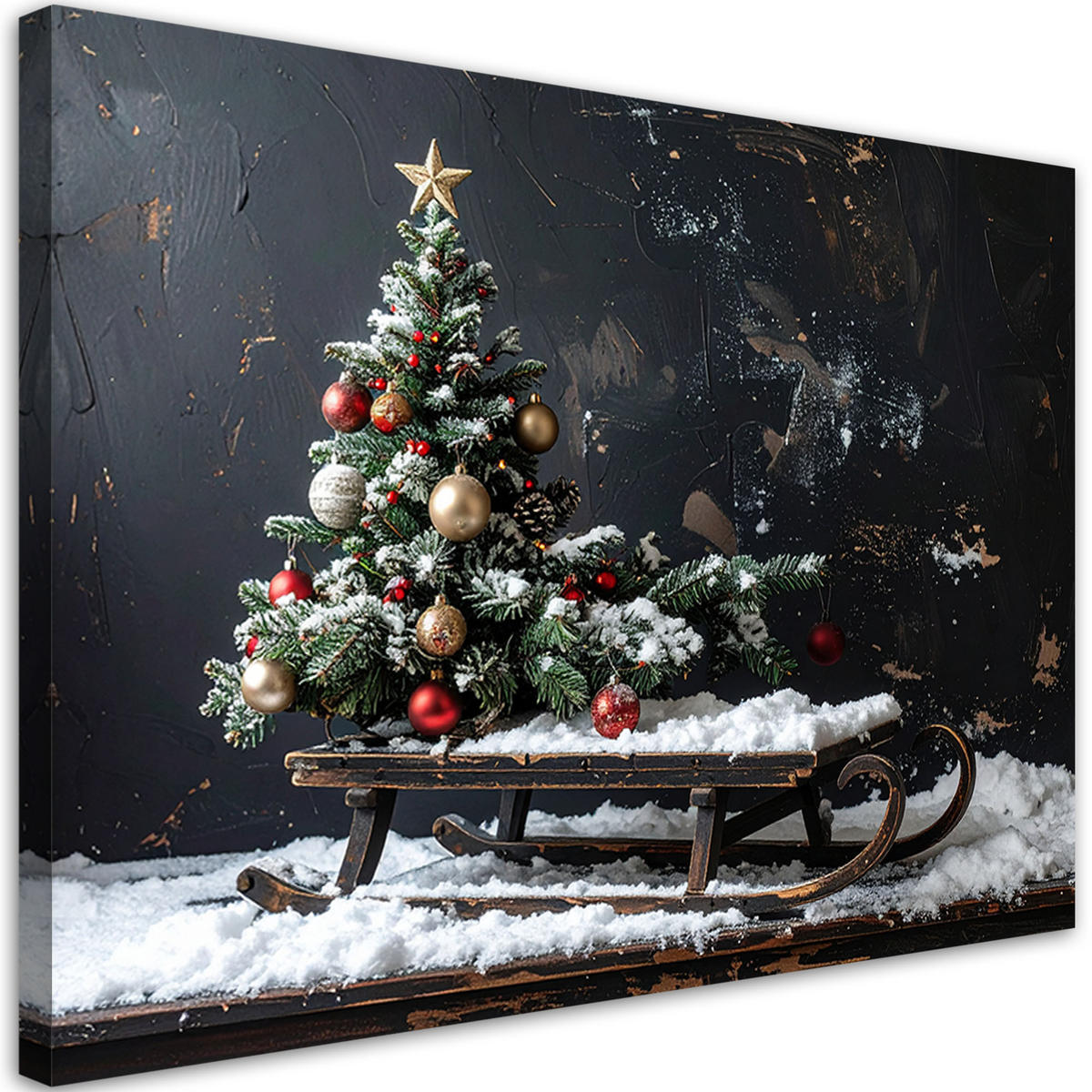 LEINWANDBILD Weihnachten 30x20cm - Schwarz, Textil (30/20cm) - Feeby