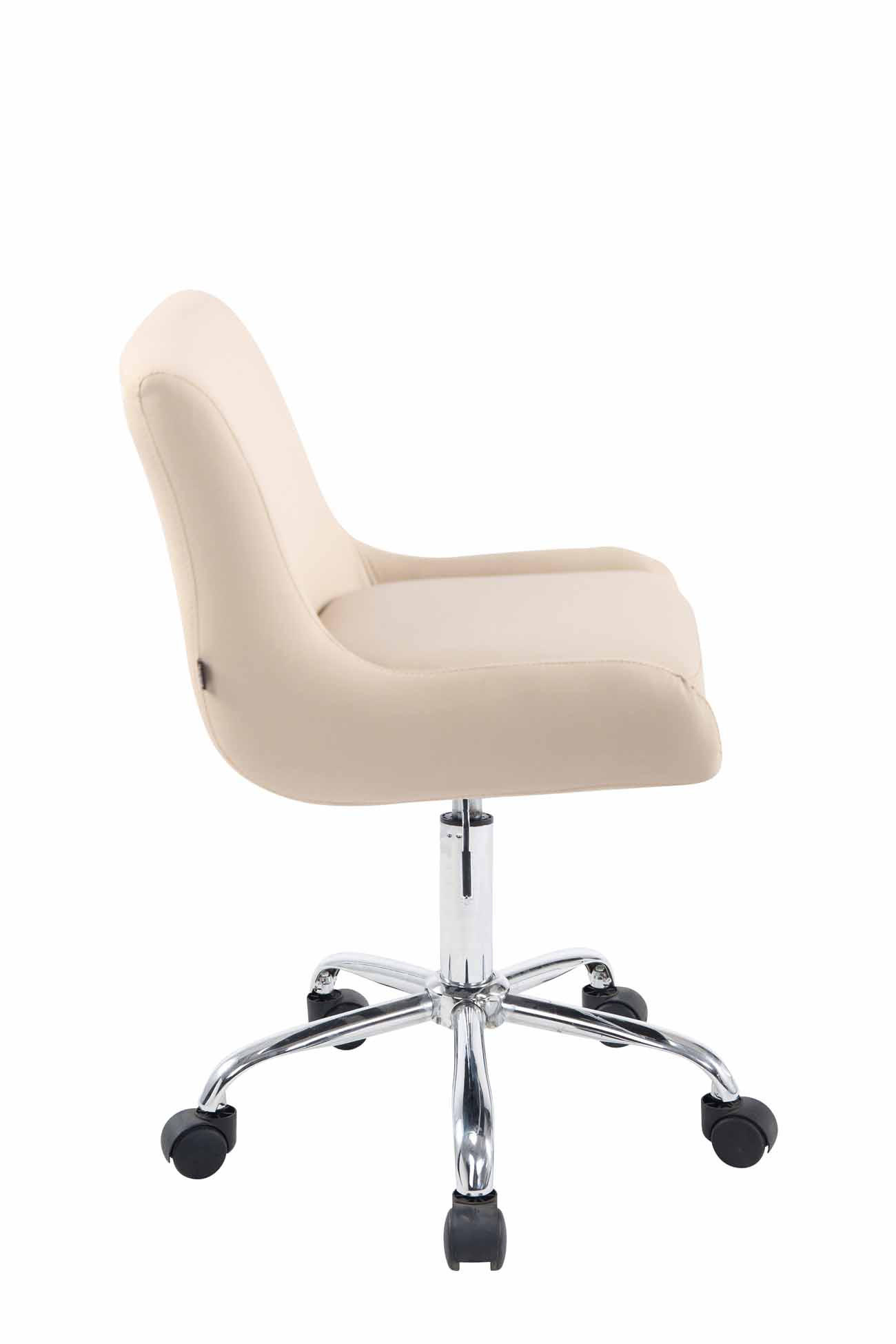 HOCKER Lederlook creme - Chromfarben/Creme, Textil/Metall (43/76/50cm) - CLP