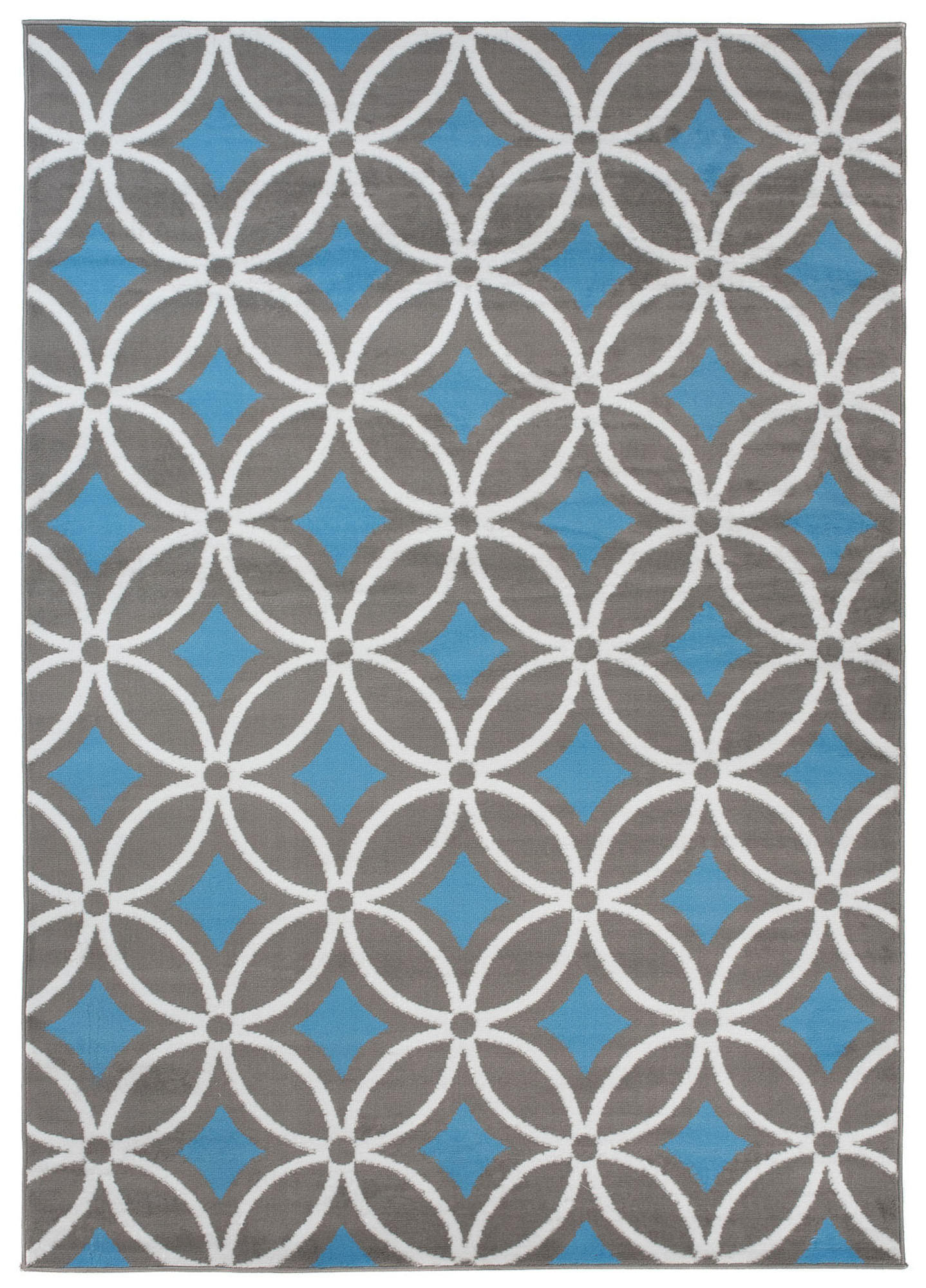 TEPPICH MAYA Blau Geometrisch Mosaik Karo 200/200 cm - Blau, Textil (200/200cm) - Tapiso