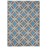 TEPPICH MAYA Blau Geometrisch Mosaik Karo 200/200 cm - Blau, Textil (200/200cm) - Tapiso