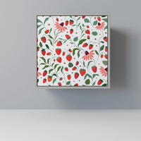 SIDEBOARD FLOWERS AND STRAWBERRIES, Grau, 57,5x42x57,5 cm, Ohne Füße - Multicolor/Grau, Holzwerkstoff (57.5/57.5/42cm) - SpaceRebels