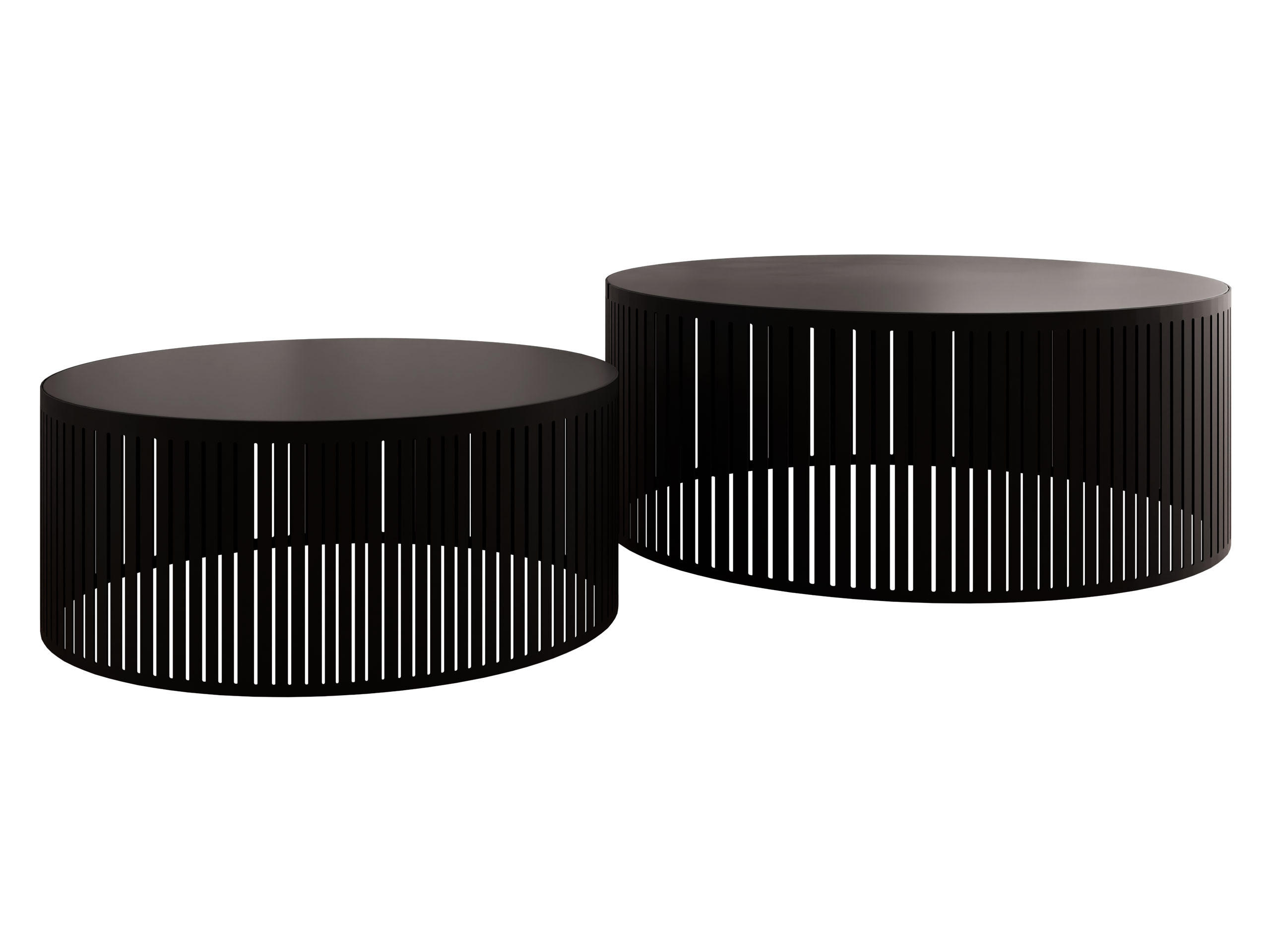 COUCHTISCH-SET Velede - Schwarz, Holzwerkstoff/Metall (75/75/30cm) - MIRJAN24