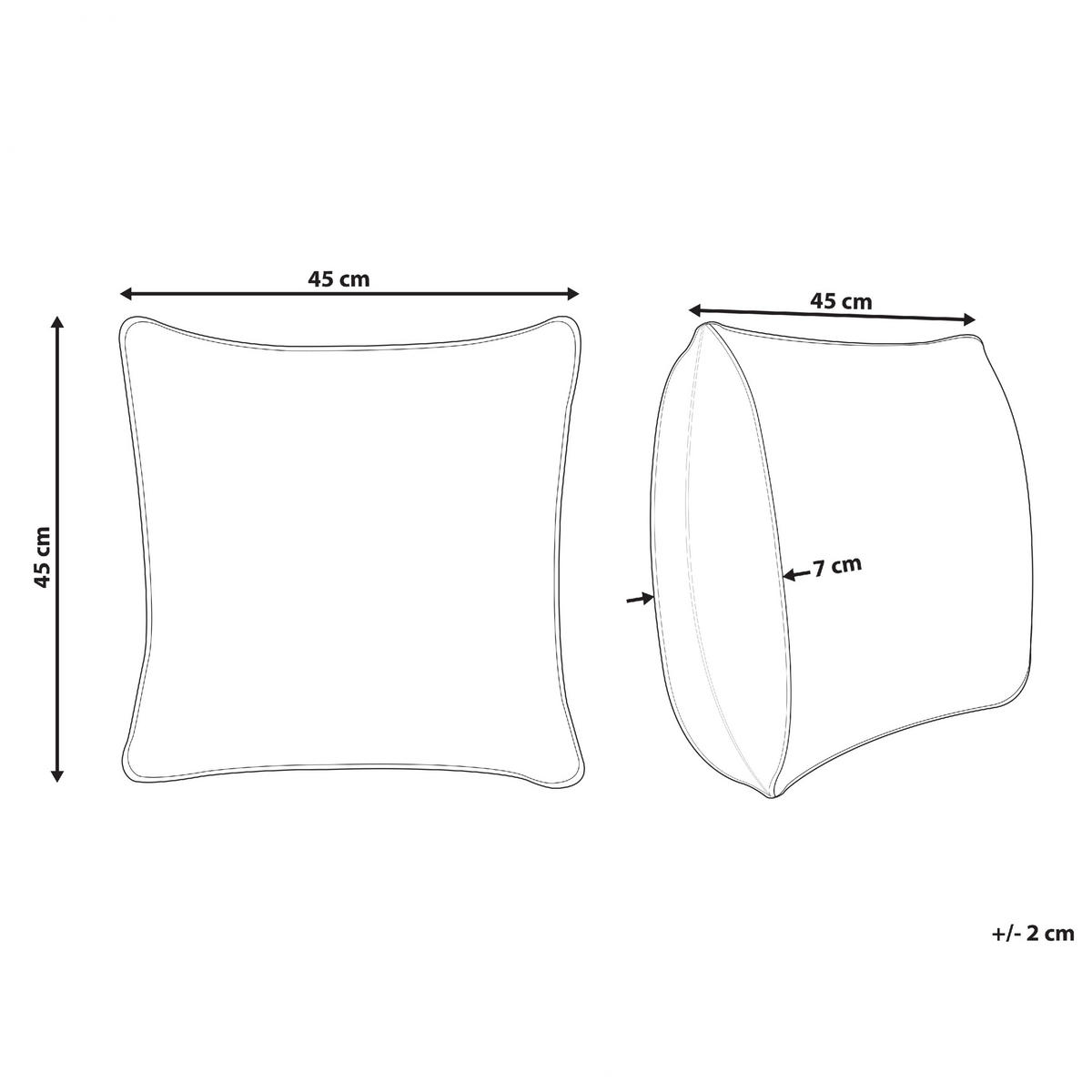 DEKOKISSEN Grün 45/45 cm Elettaria - Weiß/Grün, Textil (45/45/7cm) - Beliani