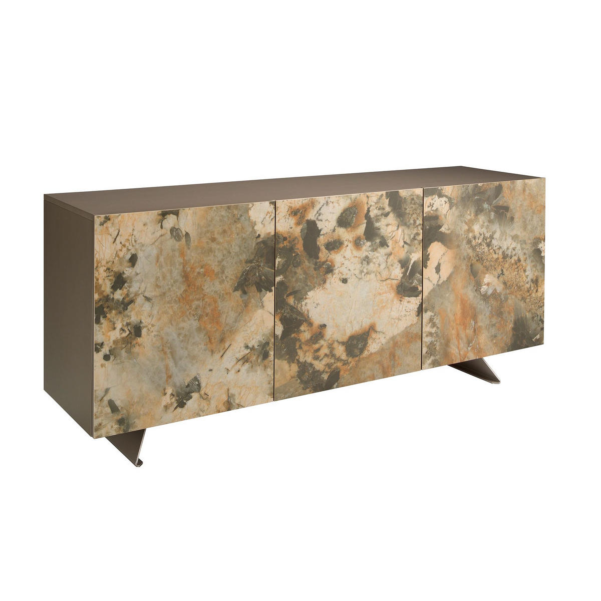 SIDEBOARD Metallische Anrichte aus taupefarbenem Holz 180/50/80 cm - Beige, Holzwerkstoff (180/80/50cm) - ANGEL CERDA