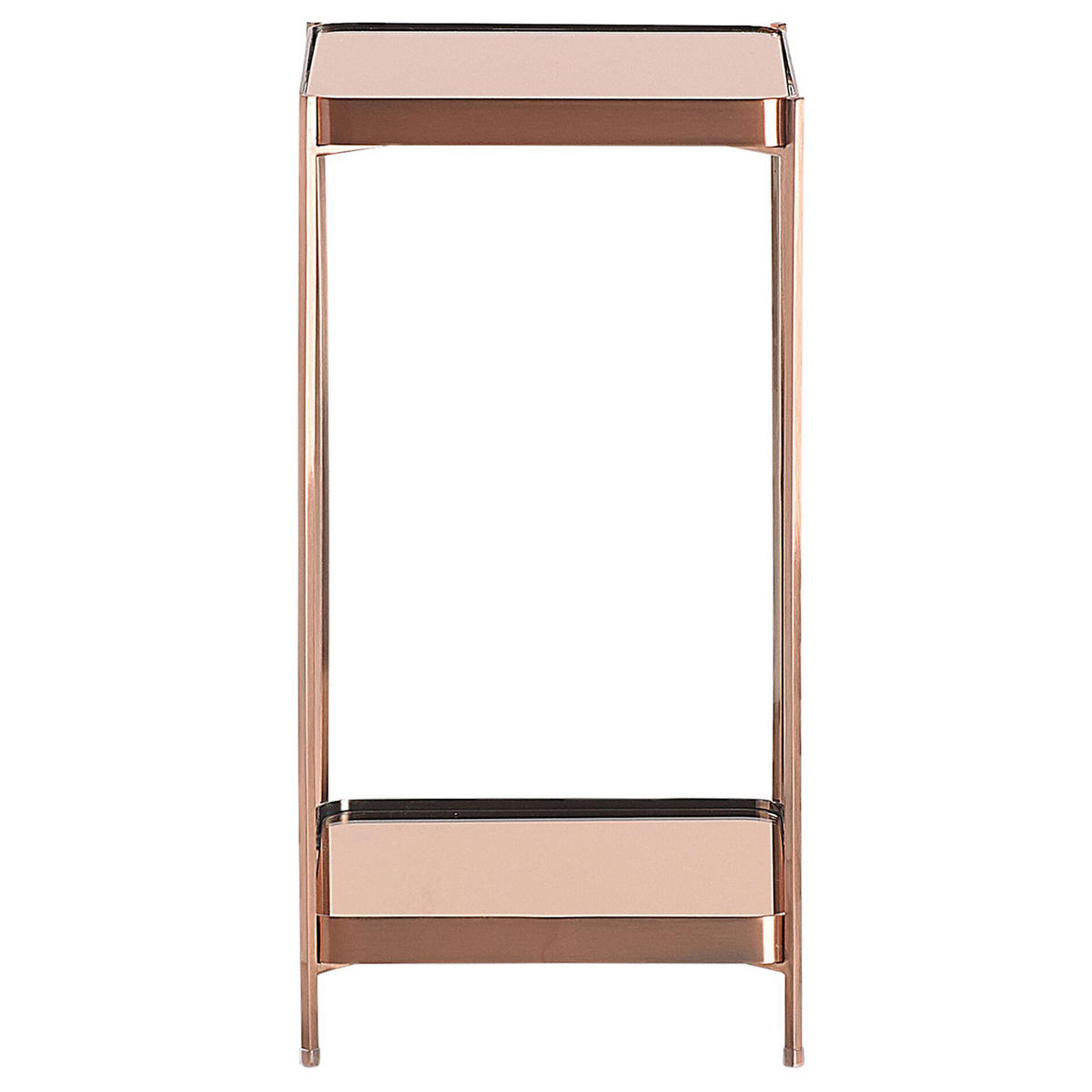 BEISTELLTISCH Glas Kupfer quadratisch 29/29 cm Alsea - Kupferfarben, Metall (29/29/60cm) - Beliani