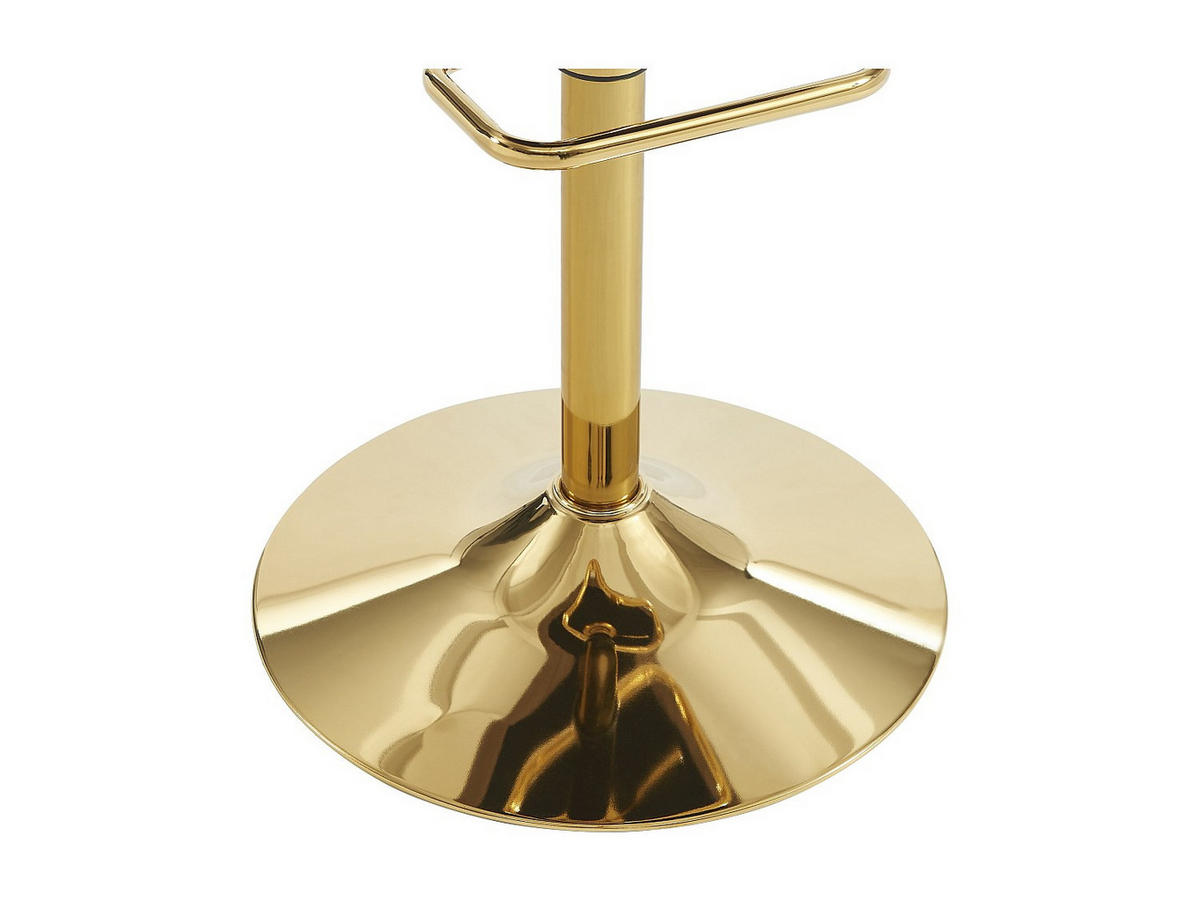 BARHOCKER - 54.5cm x 52.5cm - Samt - beige - PERLANITA - Beige, Textil (54.5/105.5/52.5cm) - Vente-Unique