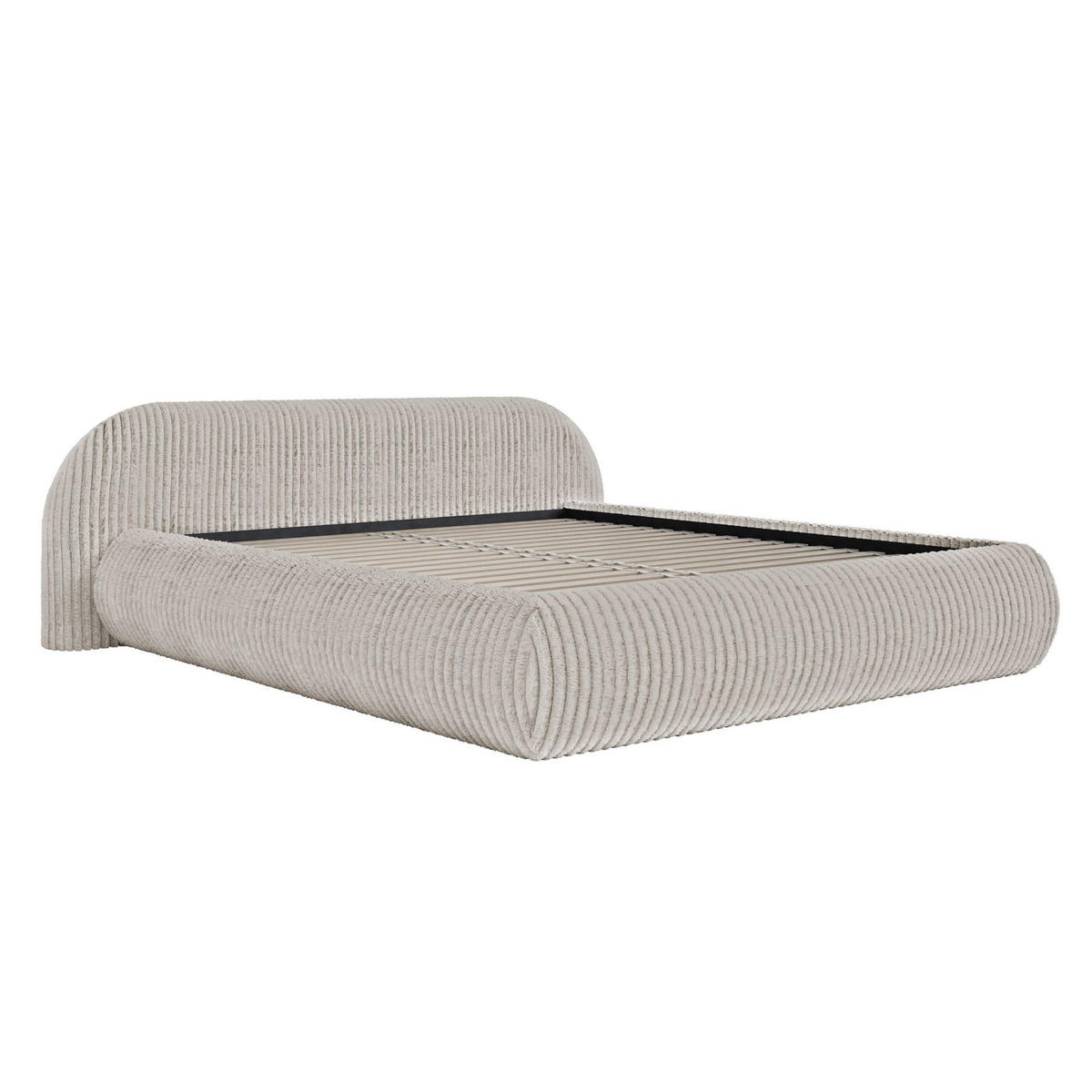 POLSTERBETT Shels Low Graubeige 180x200 cm - Taupe/Schwarz, Kunststoff/Textil (180/200cm) - Selsey