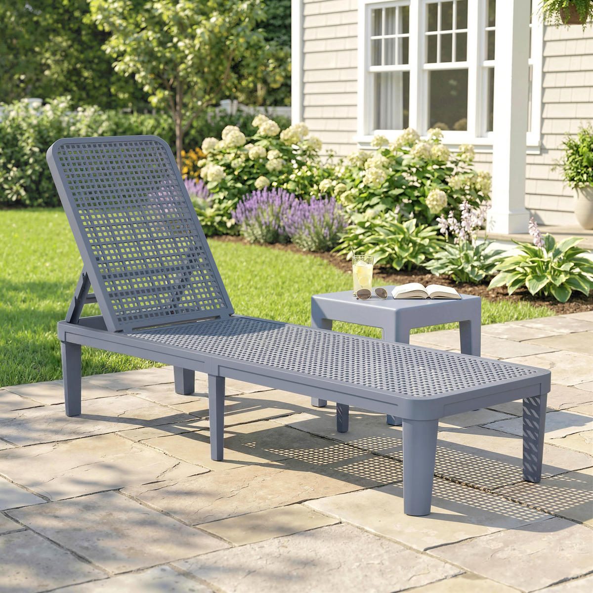 GARTENLIEGE Dunkelgrau 1 Stück - Dunkelgrau, Kunststoff (55/35.5/191cm) - GiPP