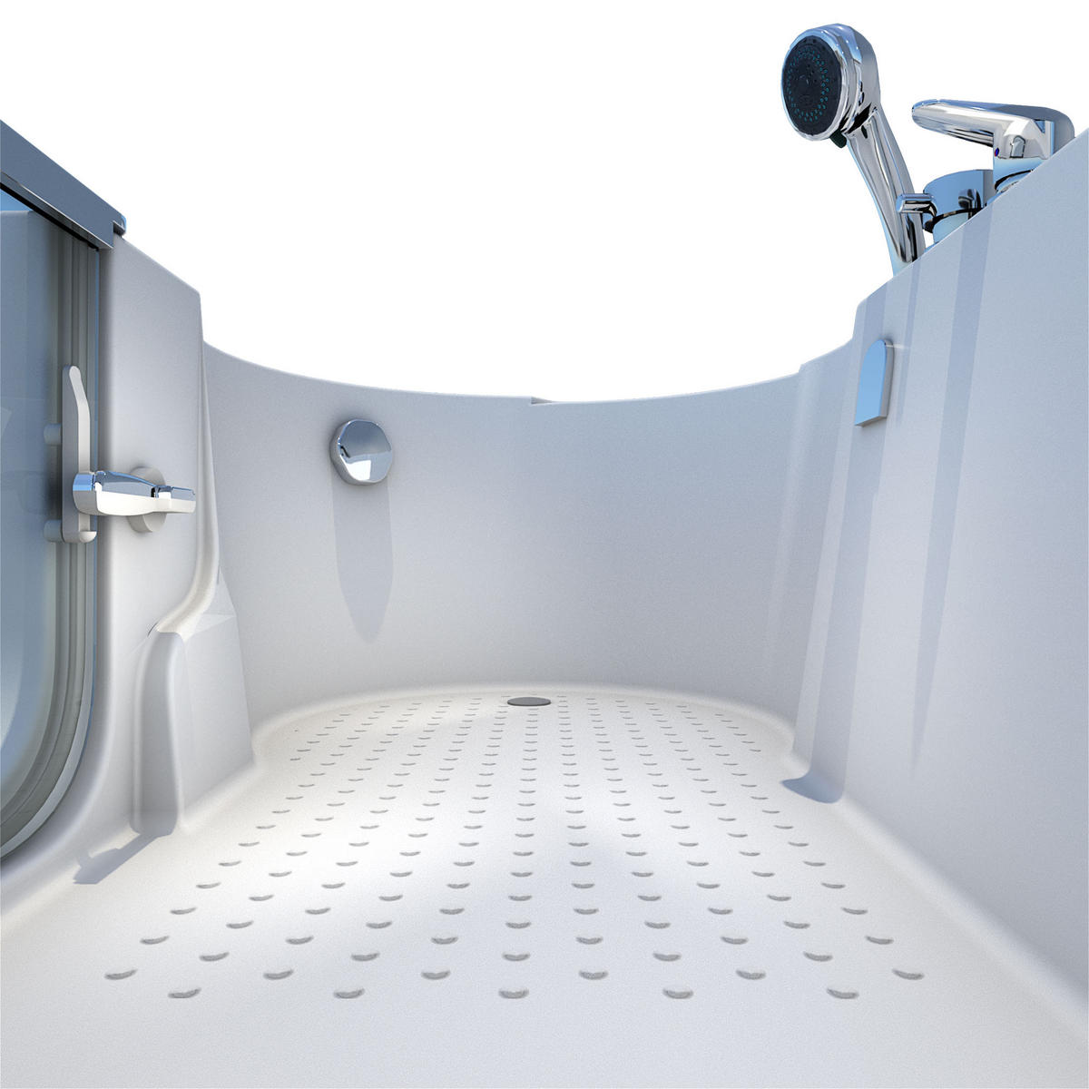 SENIORENBADEWANNE mit Tür S12-EH-R 85x170cm - Weiß, Glas/Kunststoff (170/60/85cm) - AcquaVapore by Sandra Jentho