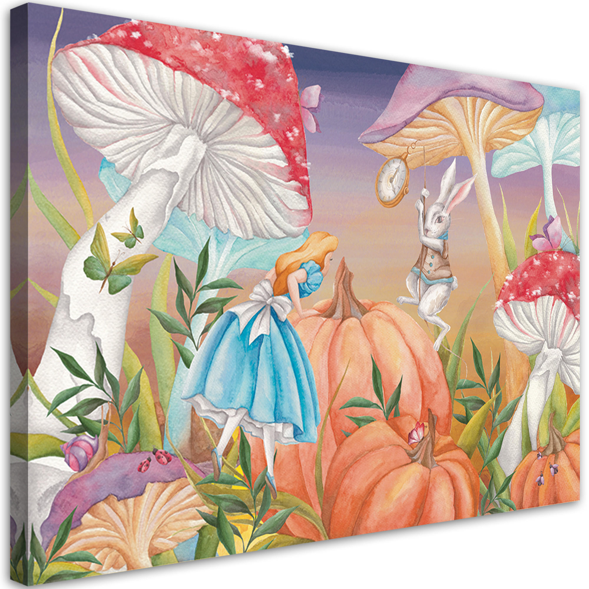 WANDBILD little alice im land der wunder - Rot, Textil (60/40cm) - Feeby