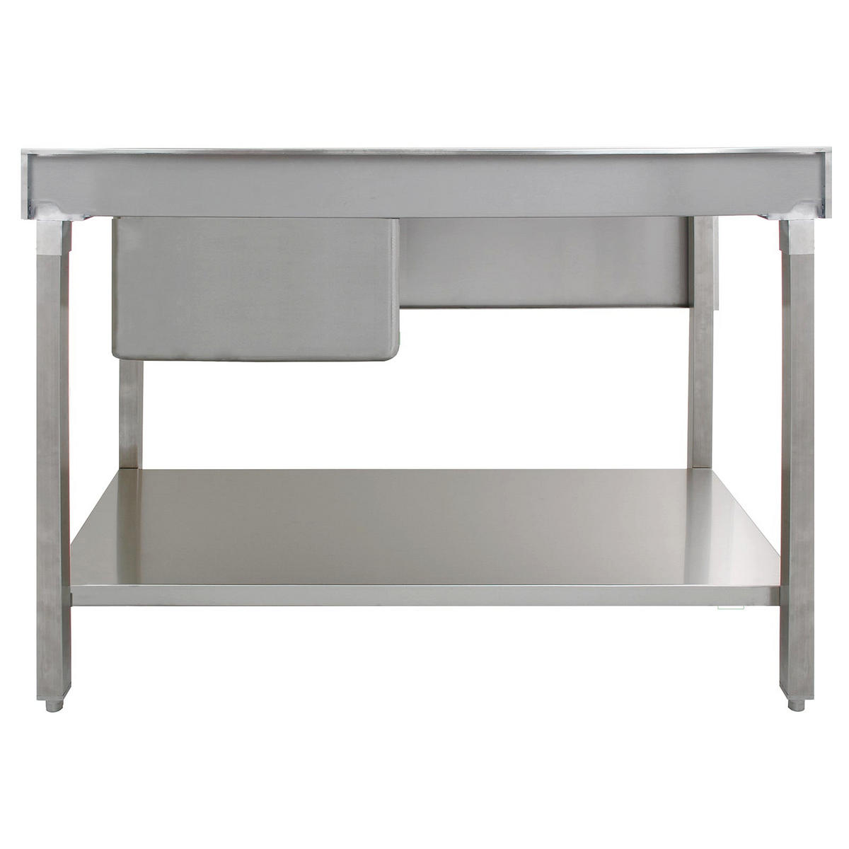 GASTROSPÜLE EDELSTAHL Spültisch Becken rechts - Silberfarben, Metall (120/90/60cm)