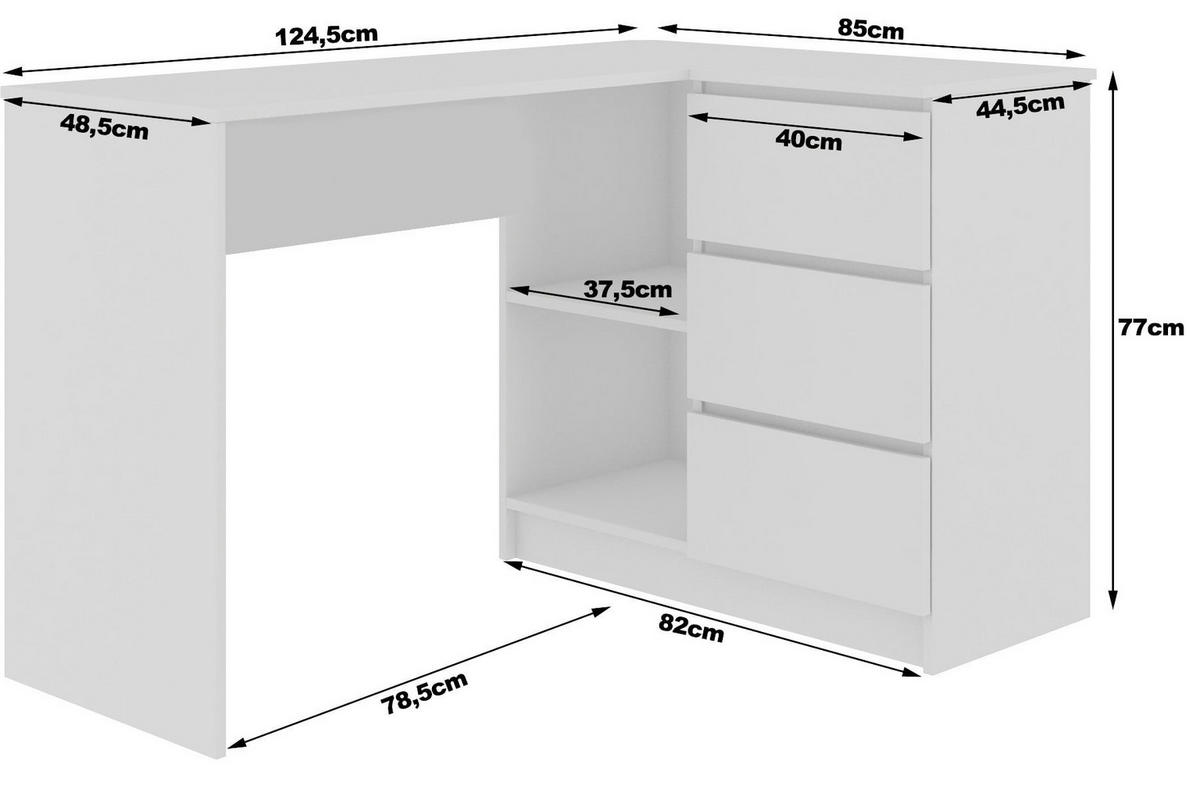 SCHREIBTISCH Weiß, Eiche Sonoma 77/124/85 - Weiß, Holzwerkstoff (85/124/77cm) - RAUMHIRSCH FURNITURE