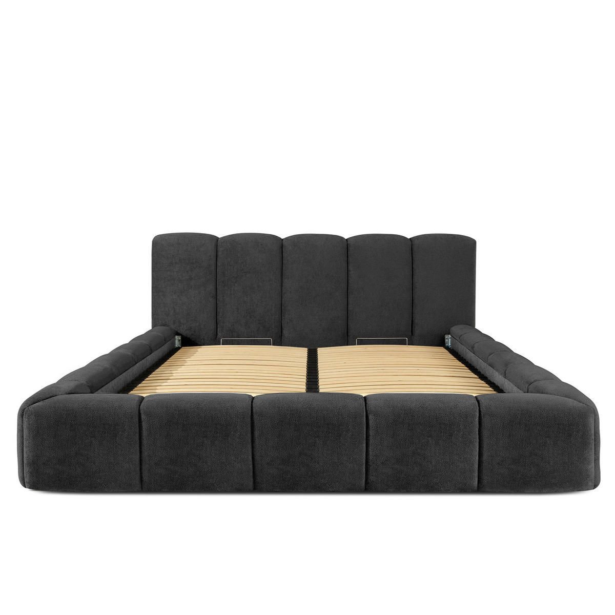 POLSTERBETT OLMIRA - Anthrazit/Schwarz, Holz/Holzwerkstoff (182/203cm) - KONSIMO®