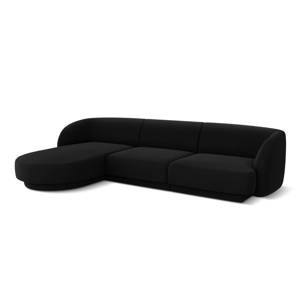 Thumbnail - Micadoni Ecksofa, Schwarz, Textil, 4-Sitzer, L-Form, 255x156 cm, Hergestellt in Europa, Oeko-Tex®, Wohnzimmer, Sofas & C...