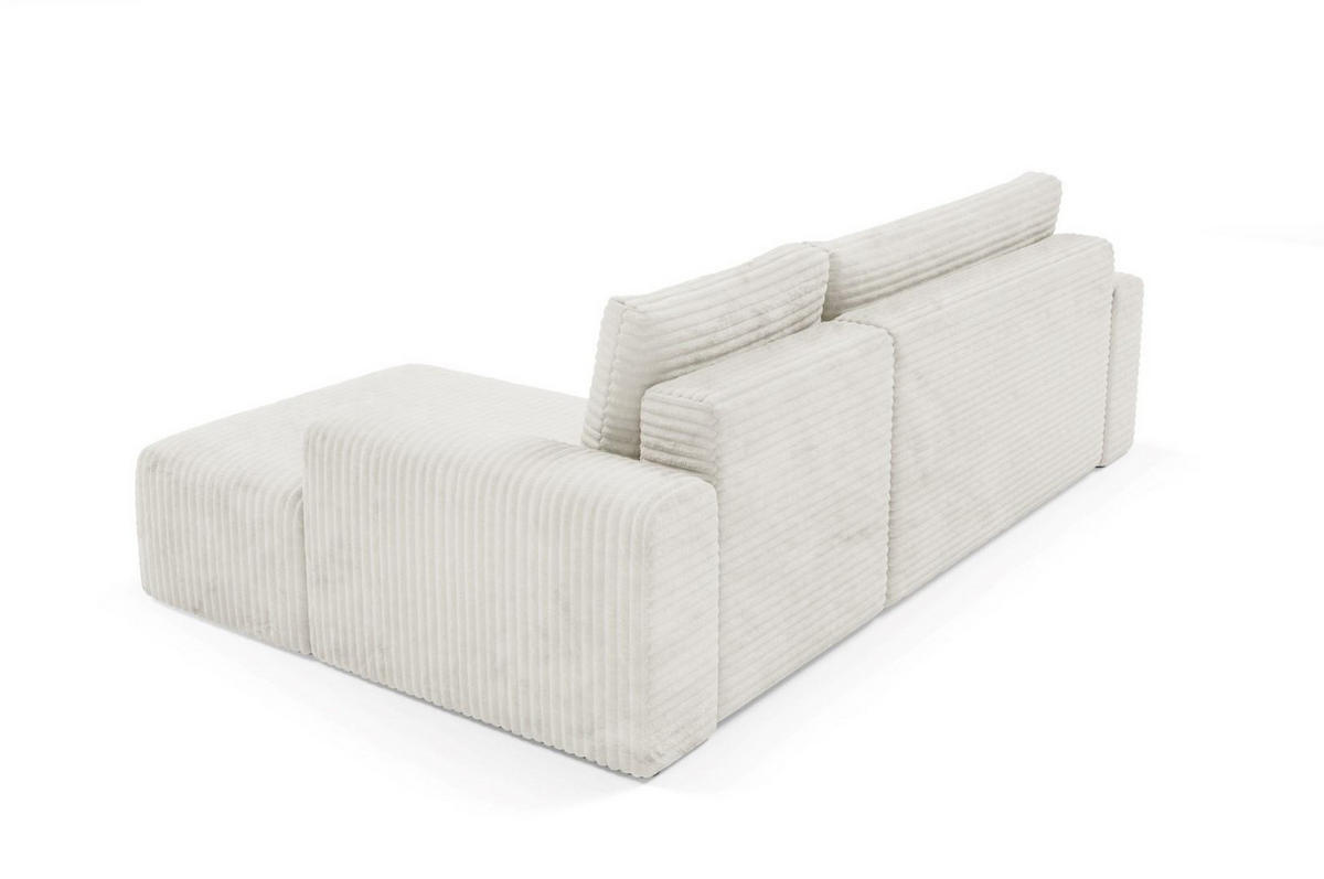 ECKSOFA mit Schlaffunktion Cremig - Weiß, Textil (268/163cm) - Furnisell