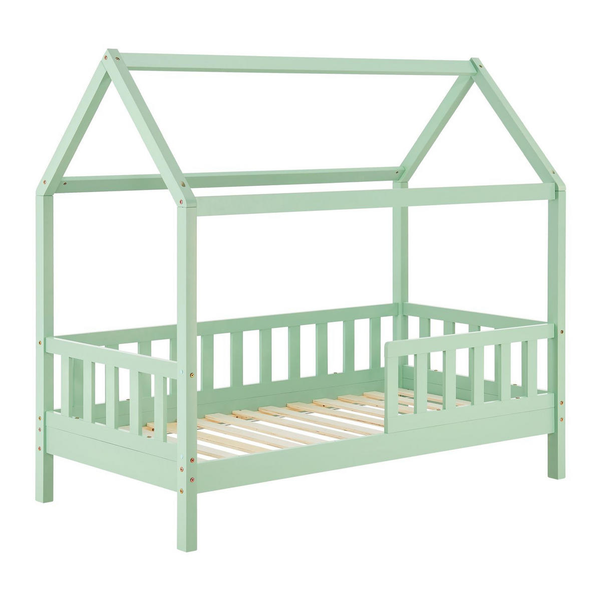 KINDERBETT Marli mint 80x160 cm mit Bettkasten - Mintgrün, Holz (80/160cm) - Juskys