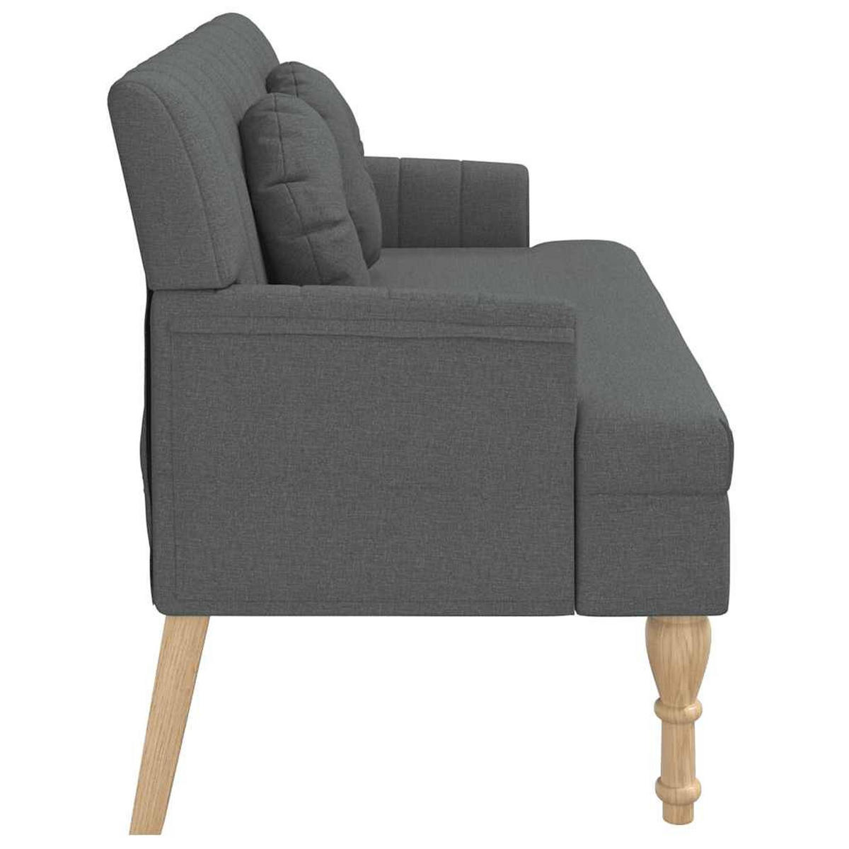 SITZBANK Mit Kissen Dunkelgrau 113/64,5/75,5 Cm Stoff - Grau, Textil (64.5/75.5/113cm) - vidaXL