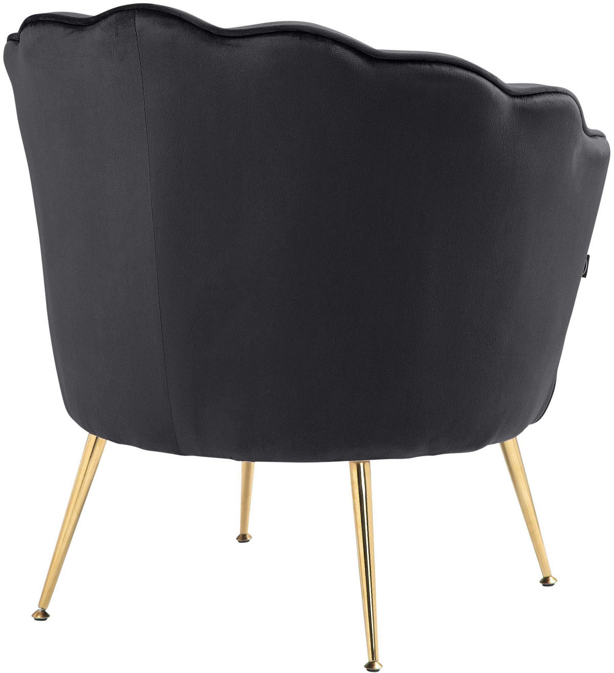 ARMLEHNENSTUHL Samt schwarz - Goldfarben/Schwarz, Textil/Metall (74/76/60cm) - CLP
