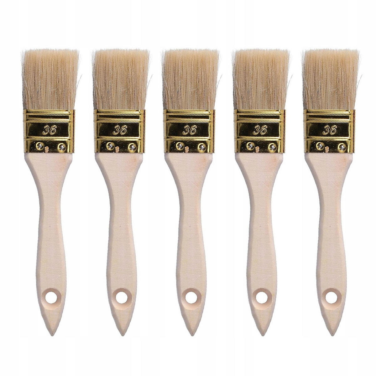 PINSEL Universal 20-tlg. Set, flach, Naturhaar, 15 mm, 25 mm, 36 mm, 50 mm - Multicolor, Kunststoff/Metall