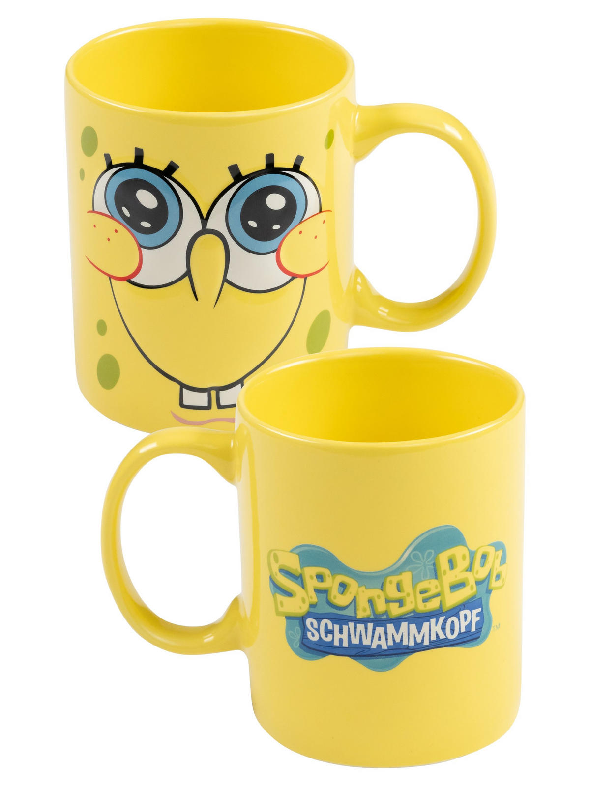 BECHER Spongebob Schwammkopf 3D Face Gelb 320 ml - Gelb, Keramik (0.32L)