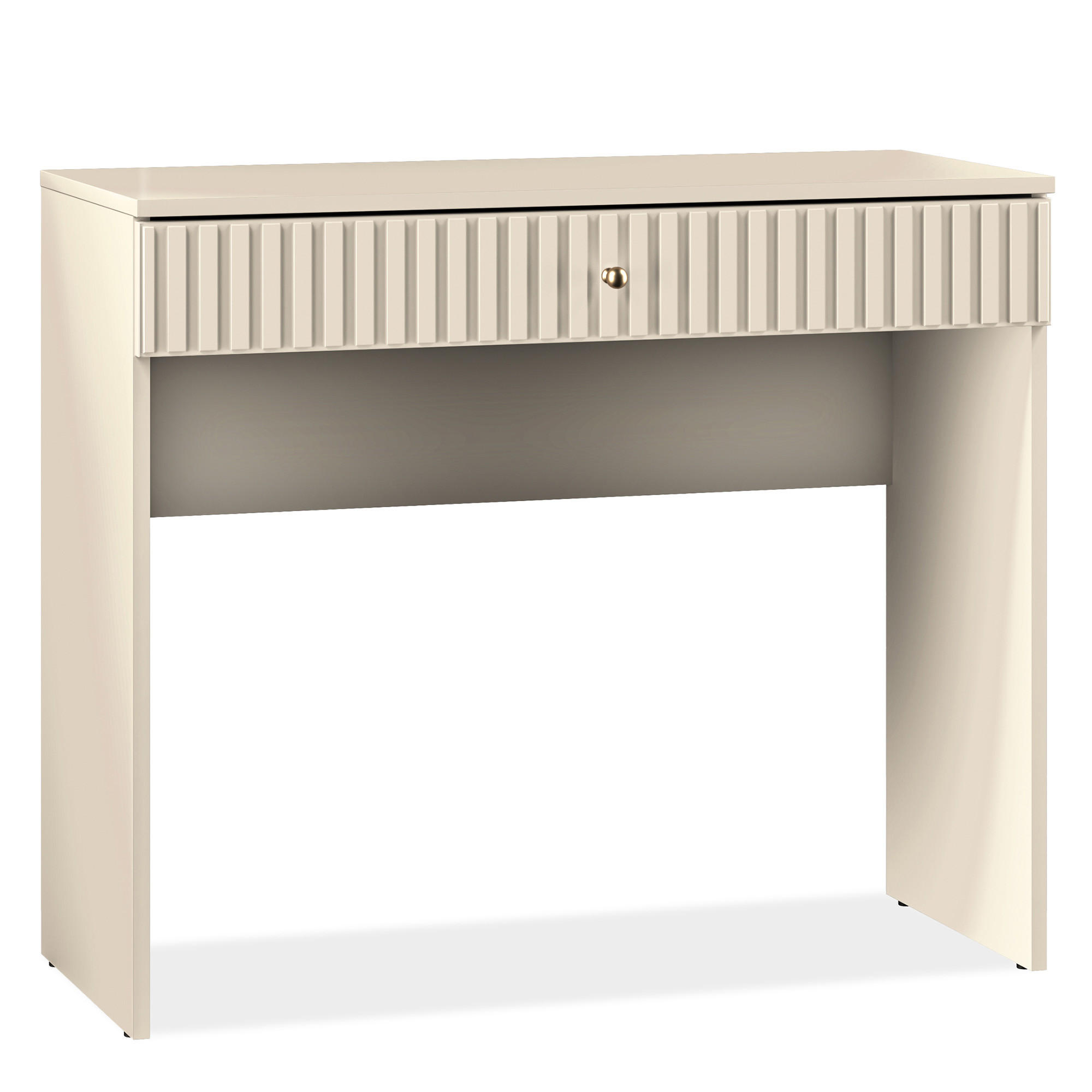 KONSOLENTISCH DROMA mit Schublade, Creme - Creme, Holz (40/92/78cm) - KONSIMO®