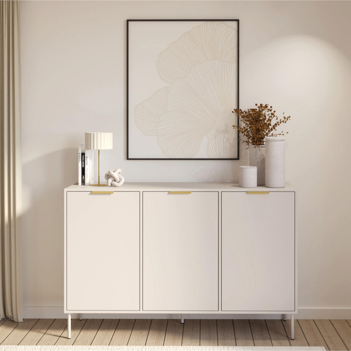 SIDEBOARD Vena Kaschmir 150 cm - Kaschmir/Goldfarben, Holzwerkstoff/Kunststoff (150/86/40cm) - Selsey