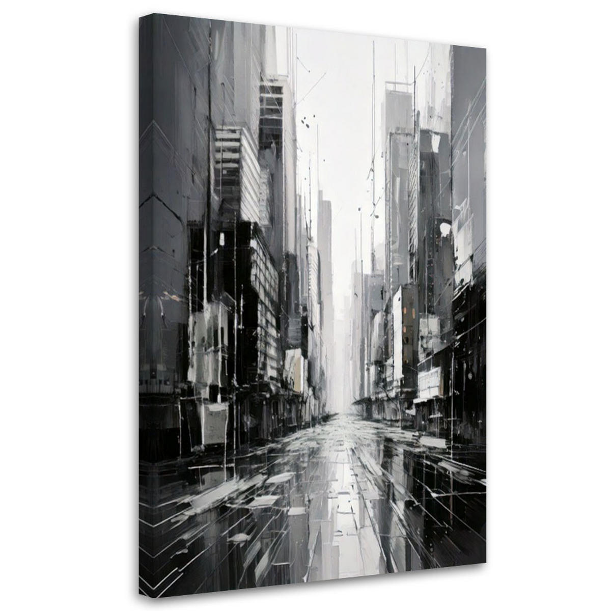 LEINWANDBILD Abstraktion 80x120cm - Schwarz, Textil (80/120cm) - Feeby